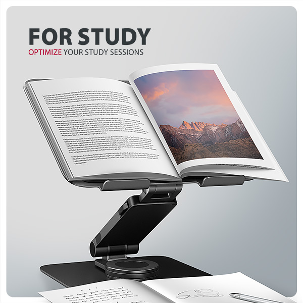 AXAGON STND-LRB hliníkový stojan na notebook 10"-17.3" nastaviteľná výška a uhol, otočný, čierny 