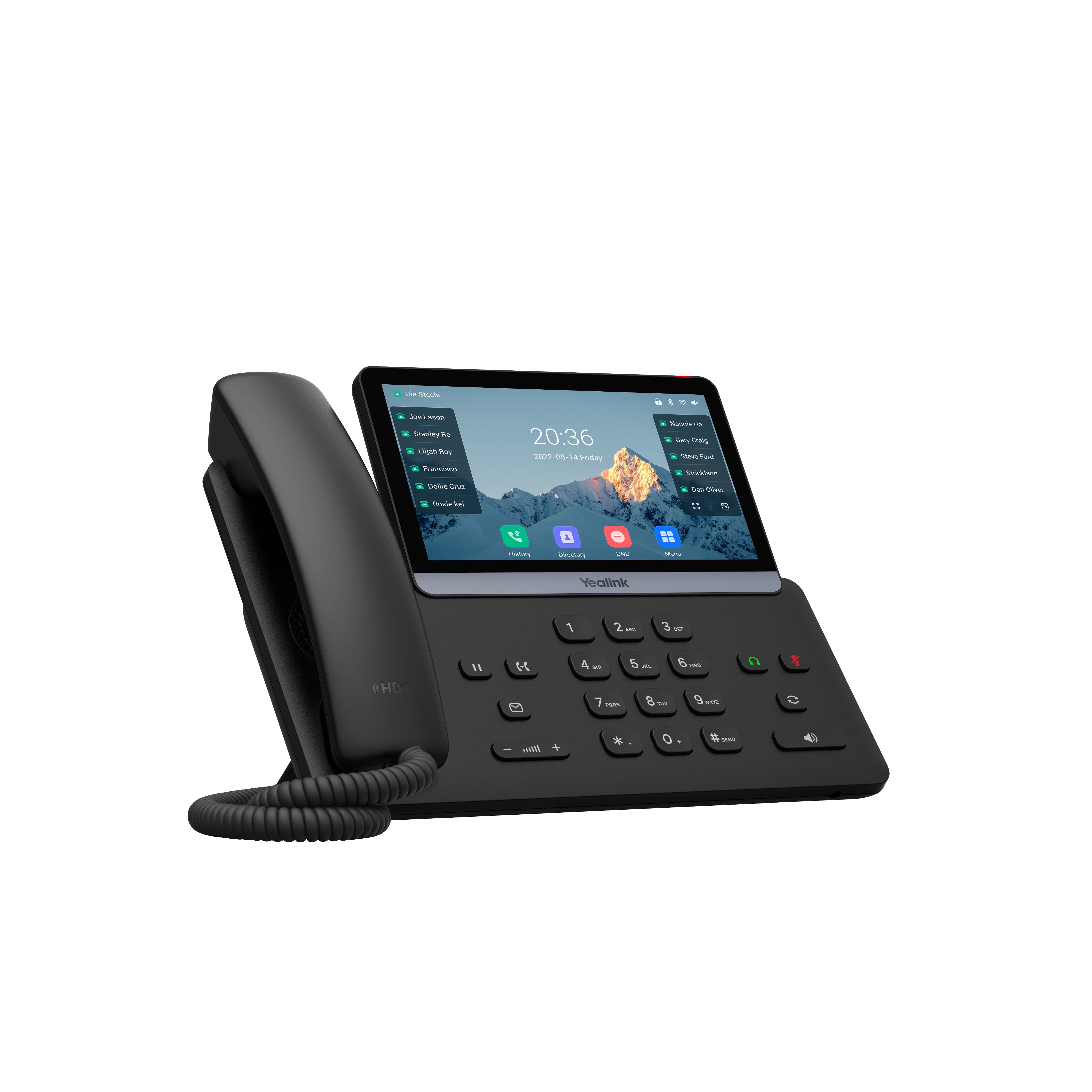 Yealink SIP-T77U SIP telefón, PoE, 16 SIP účtov, 7" bar. LCD, GigE, 2x USB 