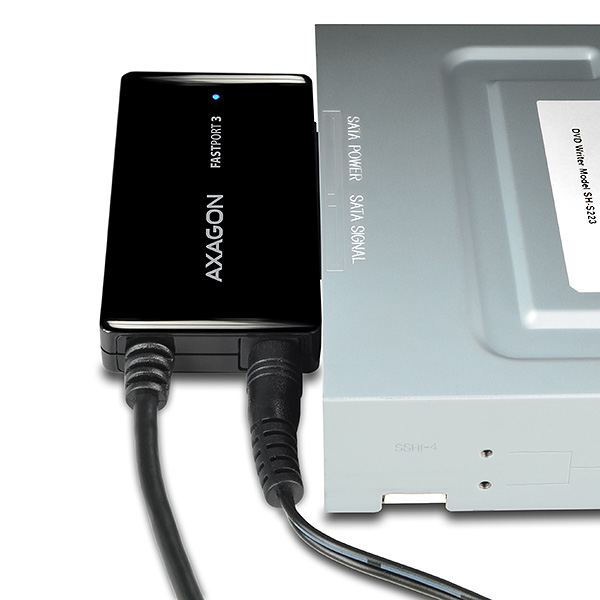 AXAGON ADSA-FP3, USB 5Gbps - SATA 6G, 3.5" HDD FASTport3 adaptér, vrátane AC napájača 