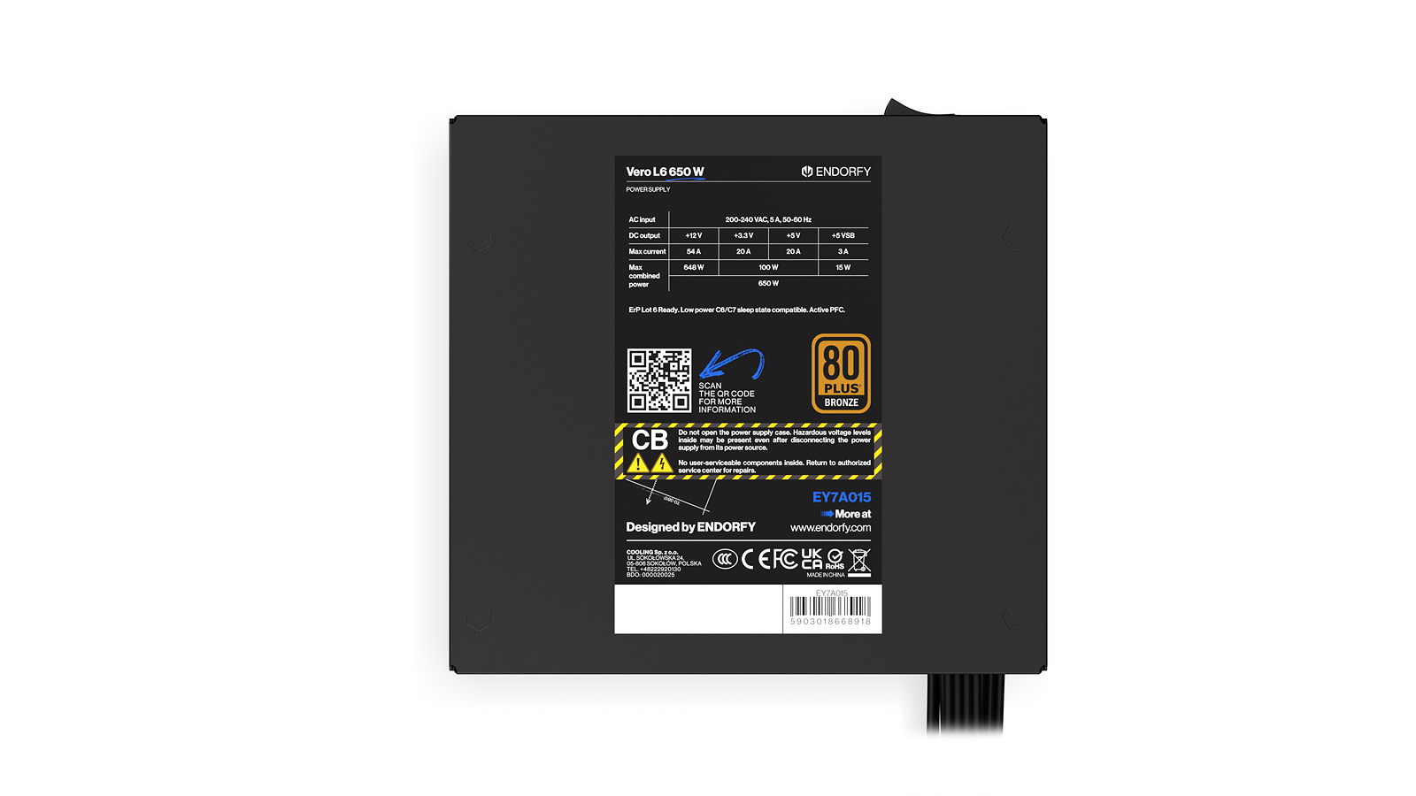 Endorfy Vero L6 Bronz 650W 80+ Bronz ATX3.1 