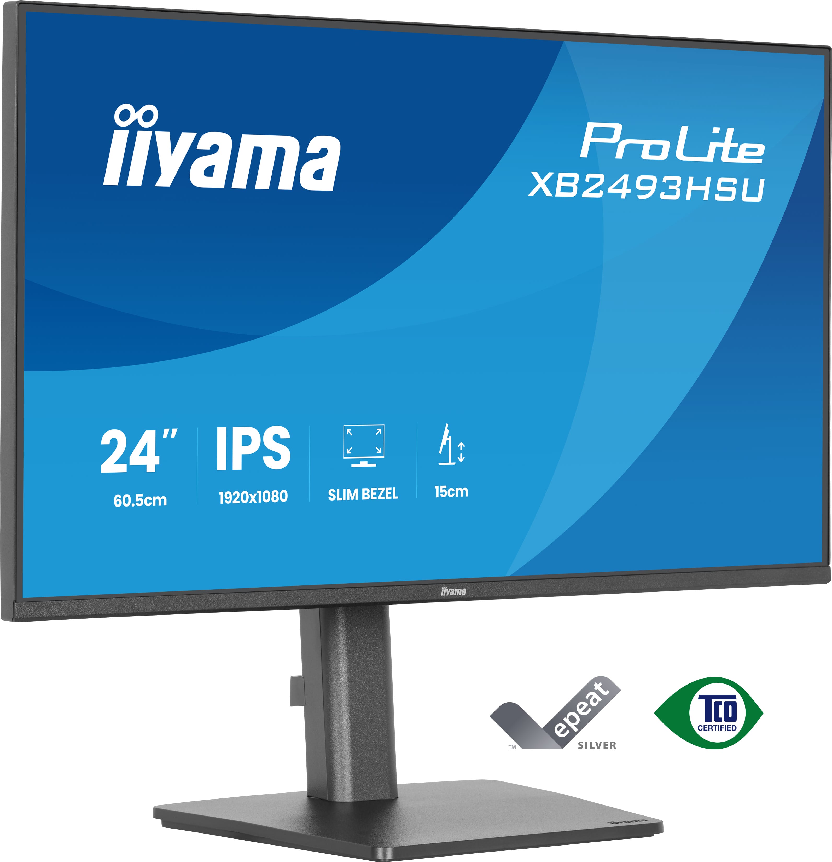 iiyama ProLite/ XB2493HSU-B1/ 23, 8"/ IPS/ FHD/ 120Hz/ 1ms/ Čierna/ 3R 