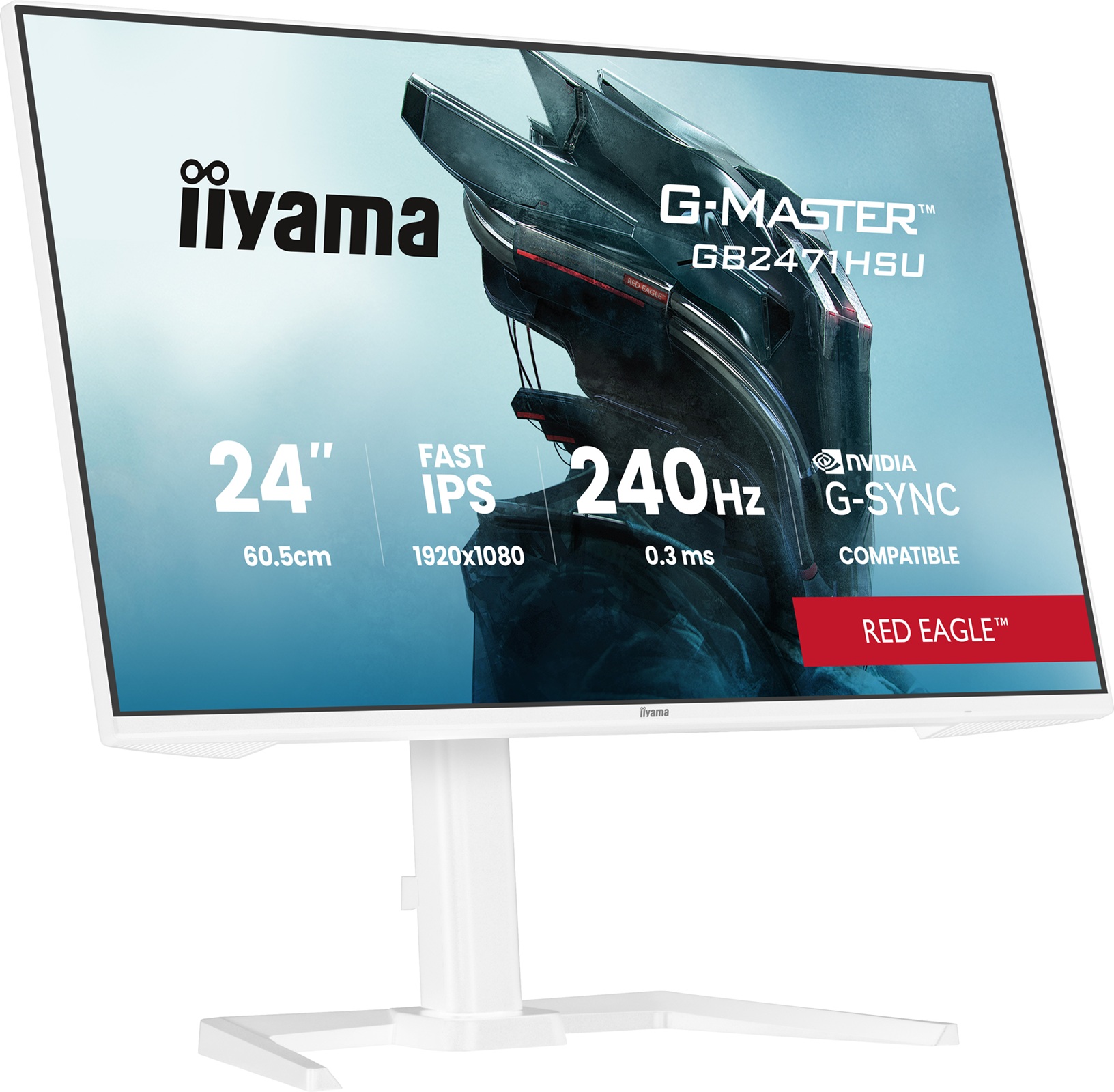 iiyama G-Master/ GB2471HSU-W1/ 23, 8"/ IPS/ FHD/ 240Hz/ 0, 3ms/ Biela/ 3R 