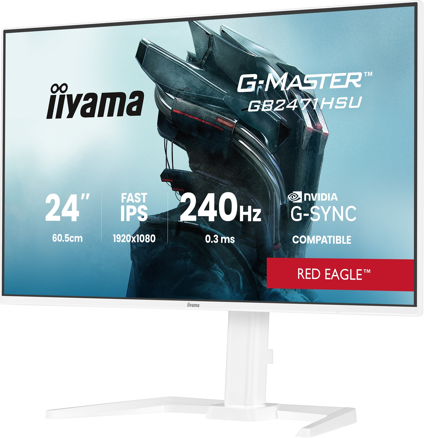iiyama G-Master/ GB2471HSU-W1/ 23, 8"/ IPS/ FHD/ 240Hz/ 0, 3ms/ Biela/ 3R 