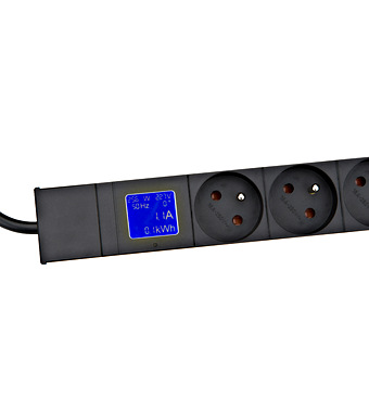 PDU IT METER, integr.merení, 8x CSN, Al, 19", 1U, RAL 7035 