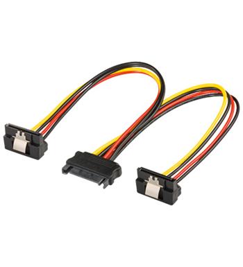 PremiumCord Napájacia rozdvojka k HDD SATA - 2x SATA zalomený 90°