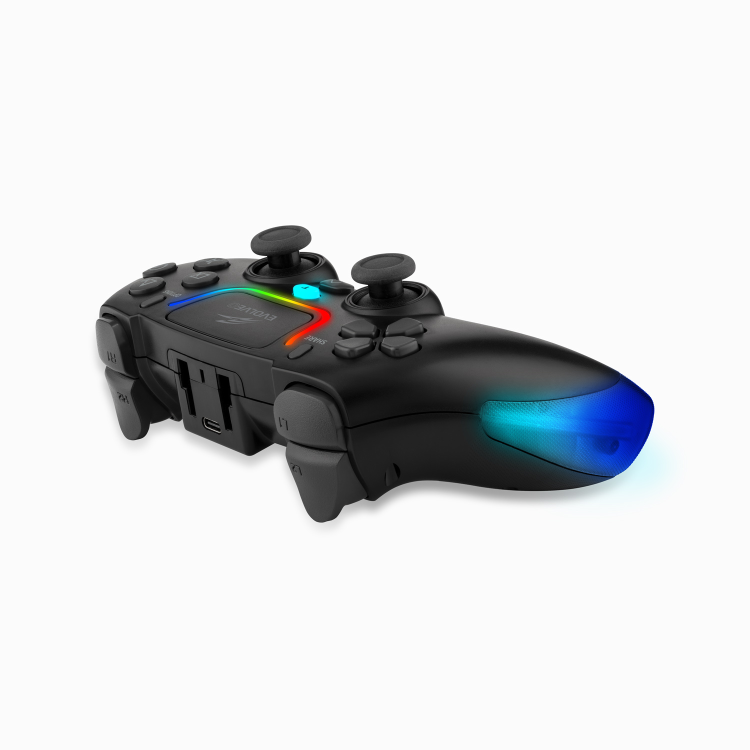 EVOLVEO Ptero2, bezdrôtový & drôtový gamepad pre PC, PS3/ 4/ 5, iOS, Android, Switch, čierny 