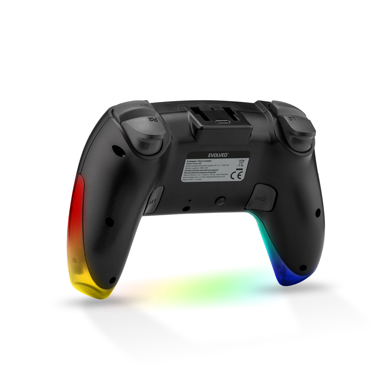 EVOLVEO Ptero2, bezdrôtový & drôtový gamepad pre PC, PS3/ 4/ 5, iOS, Android, Switch, čierny 