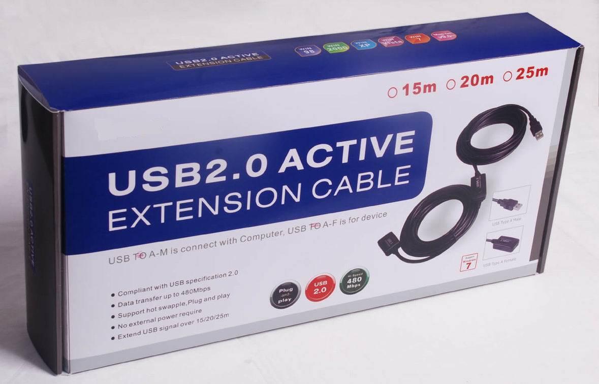 PremiumCord USB 2.0 repeater a predlžovací kábel A/ M-A/ F 15m 