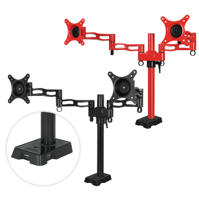 ARCTIC Z2 red - dual monitor arm with USB Hub inte ORAEQ-MA008-GBA01