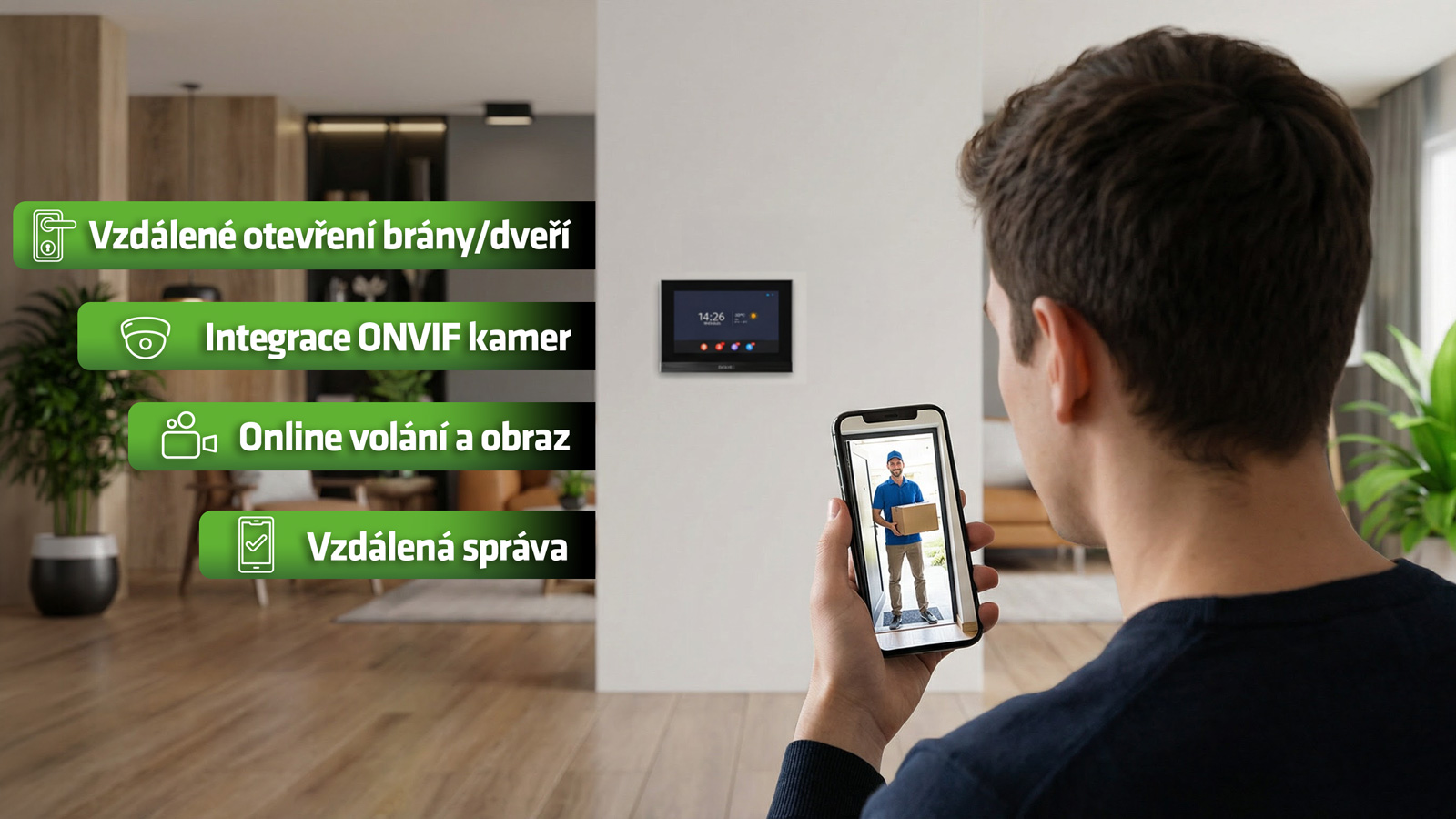 EVOLVEO DoorPhone ID-2, 2-drôtový videotelefón pre dva byty s RFID, odtlačkom prsta a podporou ONVIF ka 
