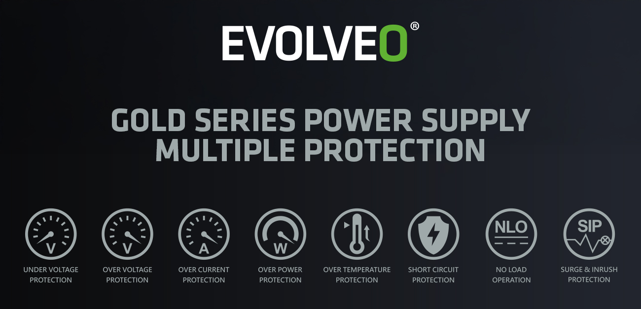 EVOLVEO G1200, 1200W/ ATX 3.1/ 80+ GOLD/ Modular 