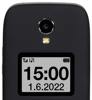 EVOLVEO EasyPhone FS, vyklápací telefón 2.8" pre seniorov s nabíjacím stojanom (čierna farba) 
