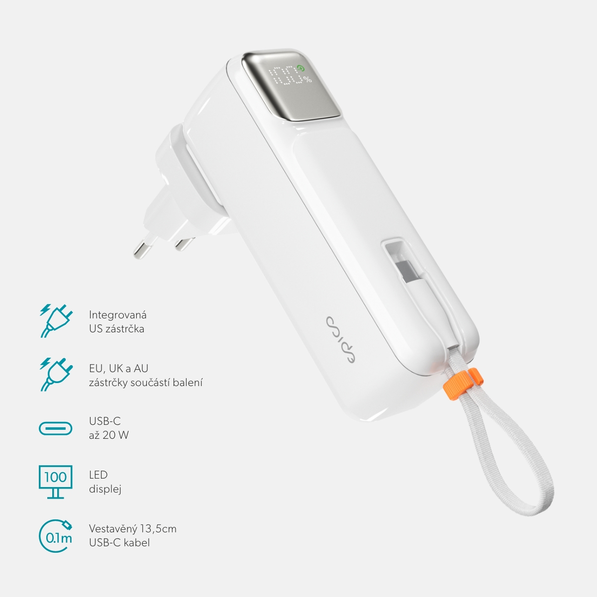 Epico 2in1 5000mAh powerbanka a adaptér ET30 