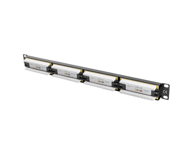 LANBERG PATCH PANEL 24 PORTOV 1U 19" CAT.5E UTP ČIERNY 