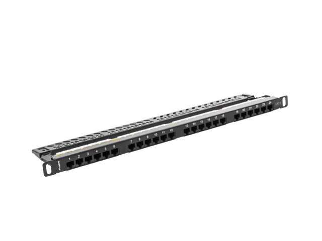 LANBERG PATCH PANEL 24 PORTOV 0, 5U 19" CAT.6 UTP ČIERNY LANBERG 