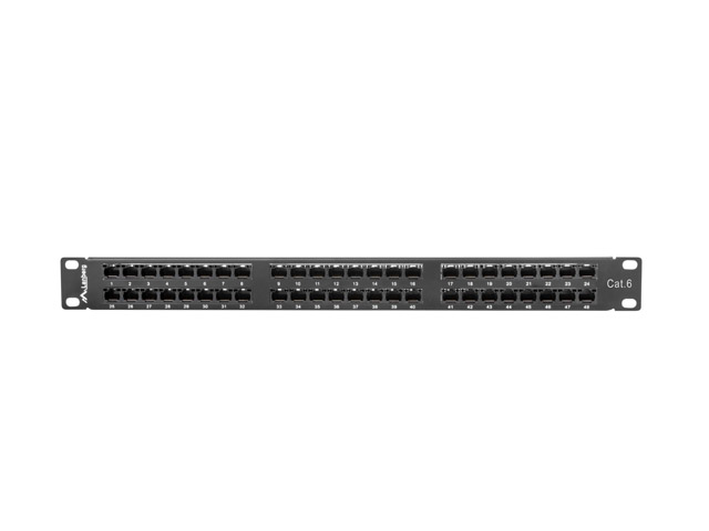 LANBERG PATCH PANEL 48 PORTOV 1U 19" CAT.6 UTP ČIERNY 