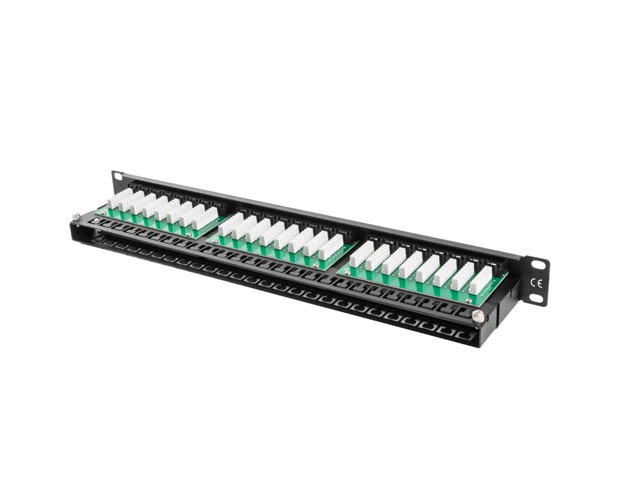 LANBERG PATCH PANEL 48 PORTOV 1U 19" CAT.5E UTP ČIERNY 