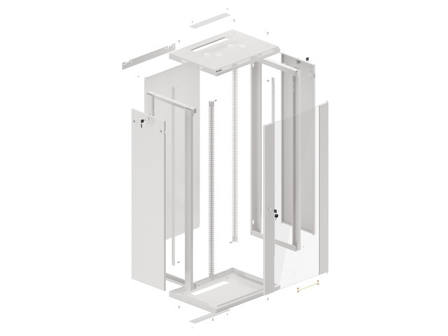 LANBERG RACKOVÁ SKRIŇA 19" NÁSTENNÁ 27U/ 600X450 (FLAT PACK) ŠEDÁ V2 