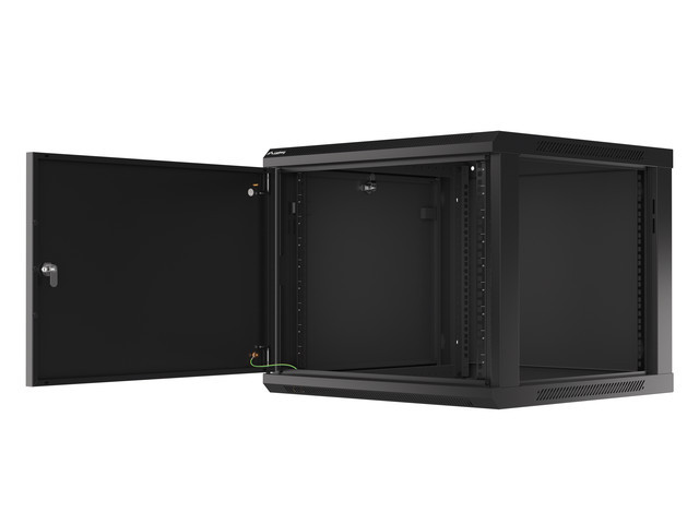 LANBERG RACKOVÁ SKRIŇA 19" PRO MONTÁŽ NA STENU 9U/ 600X600 PRO VLASTNÚ MONTÁŽ S KOVOVÝMI DVERAMI ČIERNA 