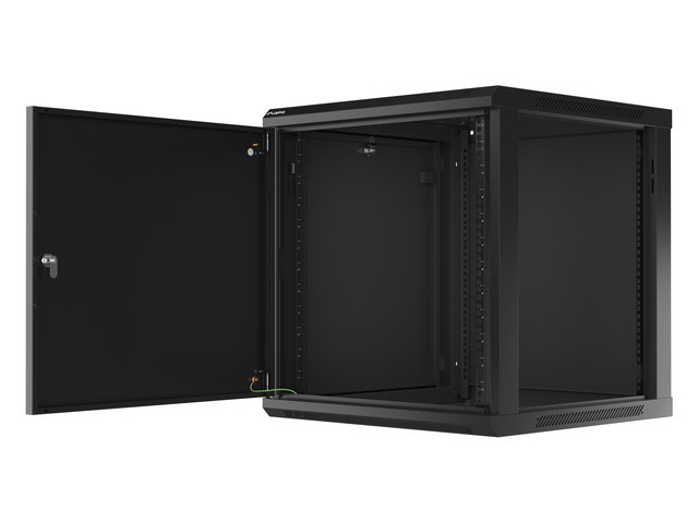 LANBERG RACKOVÁ SKRIŇA 19" NÁSTENNÁ 12U/ 600X600 PRO VLASTNÚ MONTÁŽ S KOVOVÝMI DVERAMI ČIERNA 
