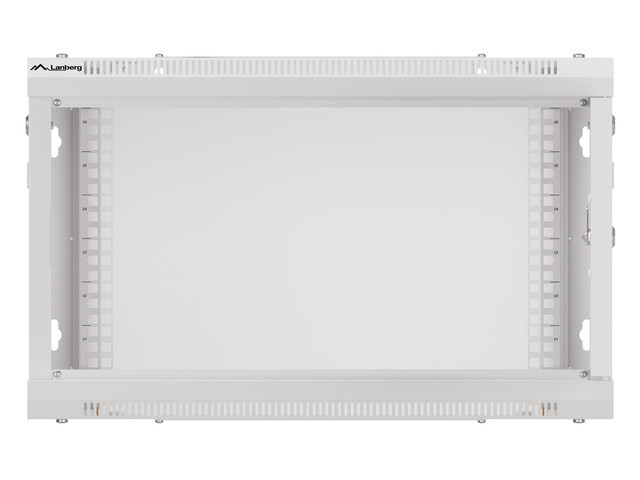 LANBERG 19" RACKOVÁ SKRIŇA PRO MONTÁŽ NA STENU 6U/ 600X600 (FLAT PACK) S PROSKLENÝMI DVERAMI ŠEDÁ V2 