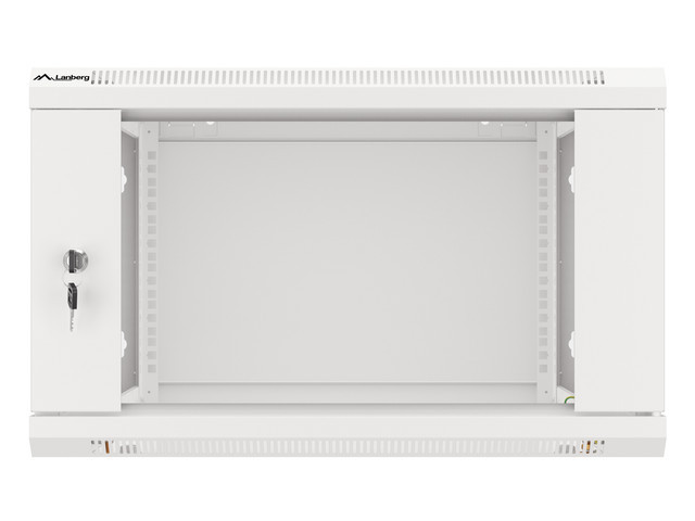 LANBERG 19" RACKOVÁ SKRIŇA PRO MONTÁŽ NA STENU 6U/ 600X600 (FLAT PACK) S PROSKLENÝMI DVERAMI ŠEDÁ V2 