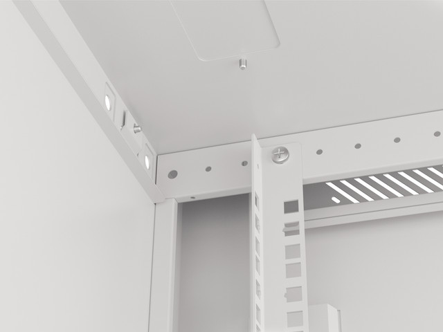 LANBERG 19" RACKOVÁ SKRIŇA PRO MONTÁŽ NA STENU 22U/ 600X600 (FLAT PACK) S PROSKLENÝMI DVERAMI ŠEDÁ V2 