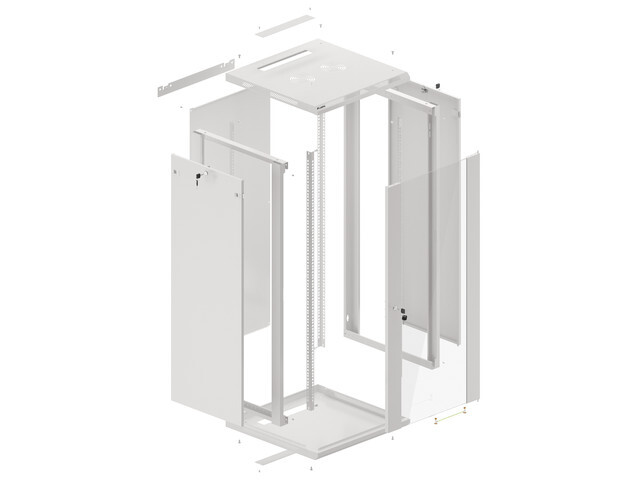 LANBERG RACKOVÁ SKRIŇA 19" NÁSTENNÁ 27U/ 600X600 (FLAT PACK) S PRESKLENÝMI DVERAMI ŠEDÁ V2 
