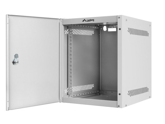LANBERG RACKOVÁ SKRIŇA 10" PRO MONTÁŽ NA STENU 6U/ 280X310 PRO VLASTNÚ MONTÁŽ S KOVOVÝMI DVERAMI ŠEDÁ 