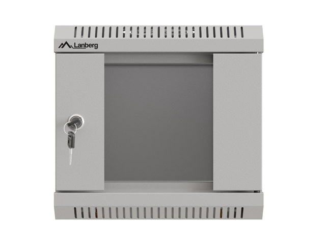 LANBERG RACKOVÁ SKRIŇA 10" NÁSTENNÁ 4U/ 300X300 (FLAT PACK) S PRESKLENÝMI DVERAMI ŠEDÁ 