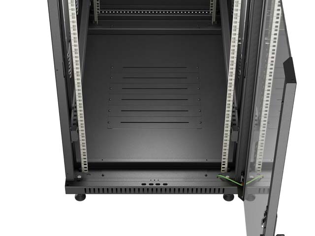LANBERG INŠTALAČNÝ SKRIŇOVÝ ROZVADEČ 19" 42U 600X1000 ČIERNE SKLENENÉ DVERE (PLOCHÉ BALENIE) 