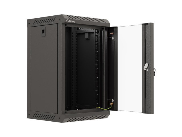 LANBERG RACKOVÁ SKRIŇA 10" NÁSTENNÁ 9U/ 300X300 (FLAT PACK) S PRESKLENÝMI DVERMI ČIERNA 