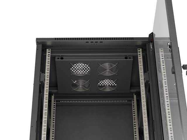 LANBERG INŠTALAČNÝ SKRIŇOVÝ ROZVADEČ 19" 22U 600X600 ČIERNE SKLENENÉ DVERE (PLOCHÉ BALENIE) 