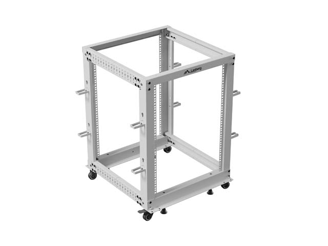 LANBERG OTVORENÝ RACK 19" 15U 600X600-1100 NASTAVITEĽNÝ ŠEDÝ 