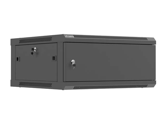 LANBERG NÁSTENNÁ INŠTALAČNÁ SKRIŇA 19" 4U 600X600 ČIERNE KOVOVÉ DVERE (PLOCHÉ BALENIE) 