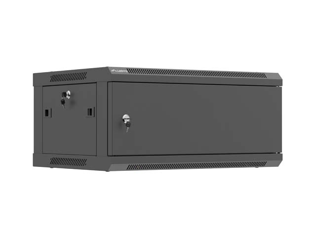 LANBERG NÁSTENNÁ INŠTALAČNÁ SKRIŇA 19" 4U 600X450 ČIERNE KOVOVÉ DVERE (PLOCHÉ BALENIE) 
