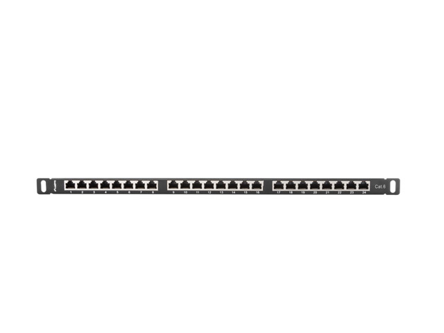 LANBERG PATCH PANEL 24 PORTOV 0, 5U 19" CAT.6 FTP TIENE ČIERNY 