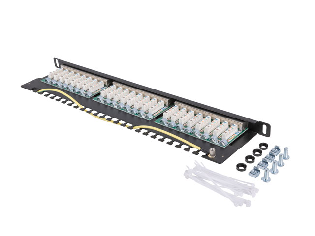 LANBERG PATCH PANEL 24 PORTOV 0, 5U 19" CAT.6 FTP TIENE ČIERNY 