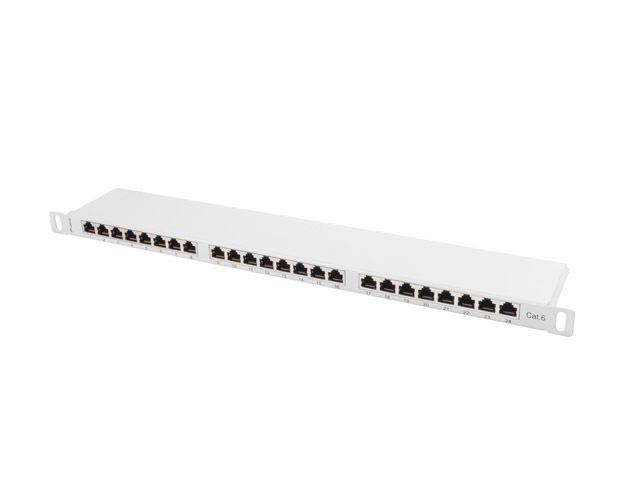 LANBERG PATCH PANEL 24 PORTOV 0, 5U 19" CAT.6 FTP TIENENÝ ŠEDÝ 