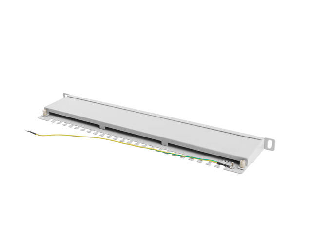 LANBERG PATCH PANEL 24 PORTOV 0, 5U 19" CAT.6 FTP TIENENÝ ŠEDÝ 