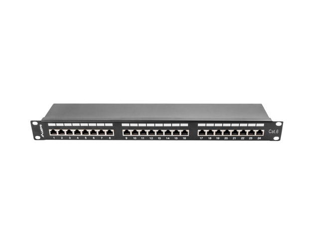 LANBERG PATCH PANEL 24 PORTOV 1U 19" CAT.6 FTP TIENE ČIERNY 