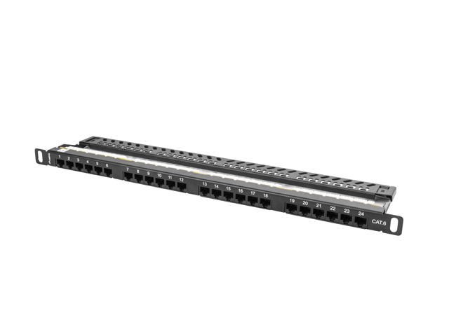 LANBERG PATCH PANEL 24 PORTOV 0, 5U 19" CAT.6 UTP ČIERNY LANBERG 