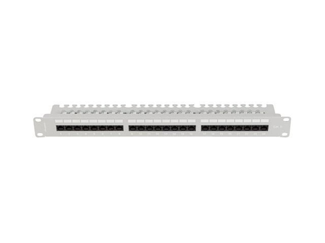 LANBERG PATCH PANEL 24 PORTOV 1U 19" CAT.6 UTP S POLICIOU ŠEDÝ 