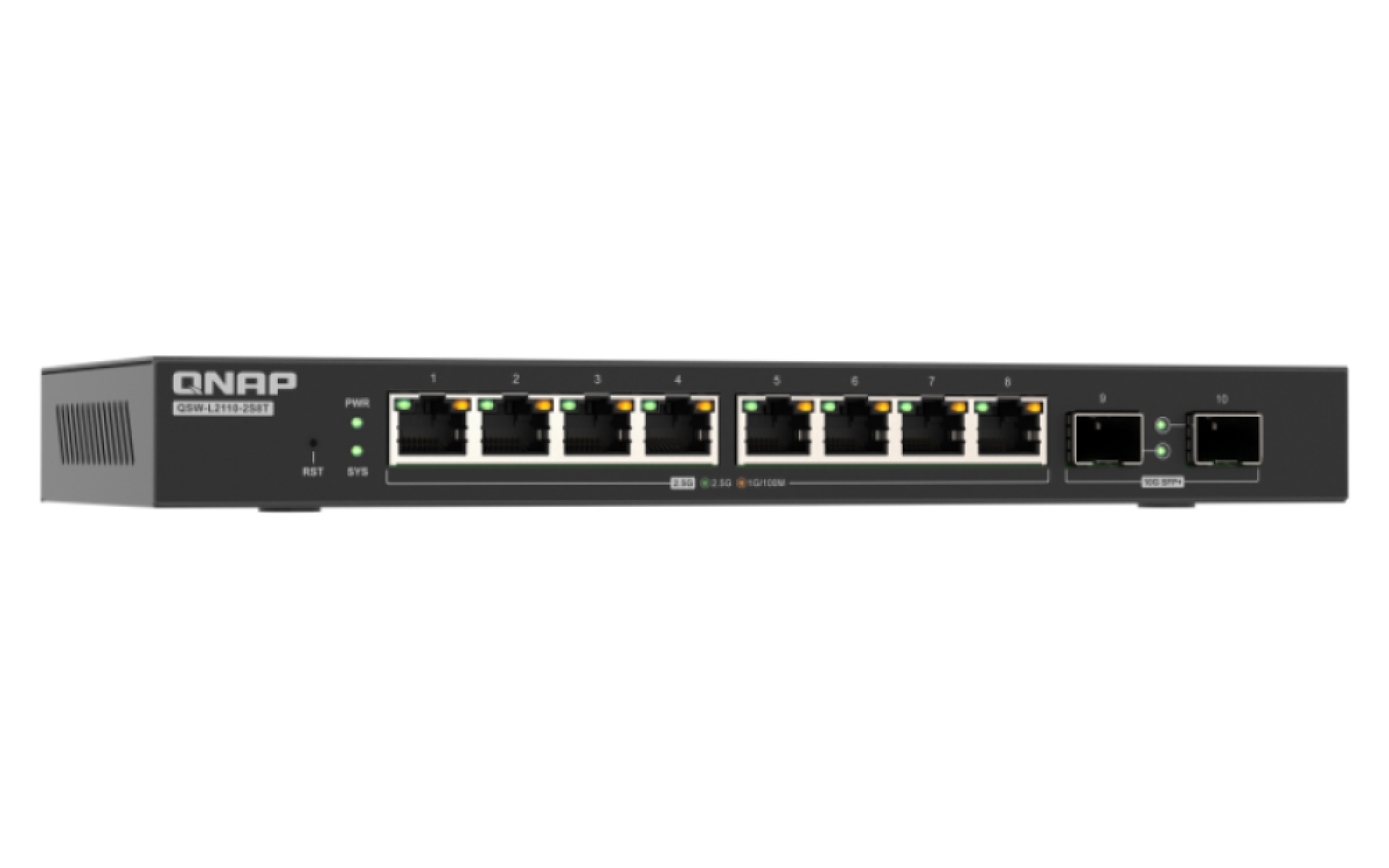 QNAP switch QSW-L2110-10T (8x 2, 5GbE port, 2x 10GbE port, Lite Managed) 