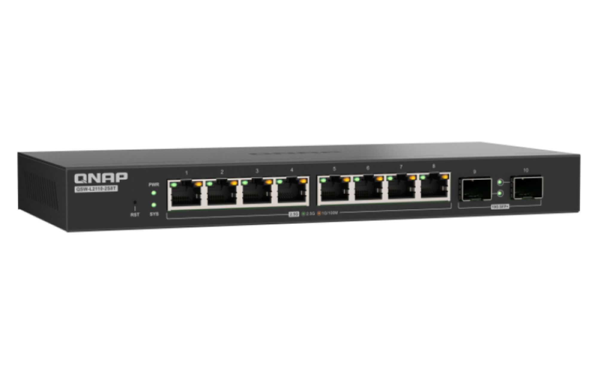 QNAP switch QSW-L2110-10T (8x 2, 5GbE port, 2x 10GbE port, Lite Managed) 