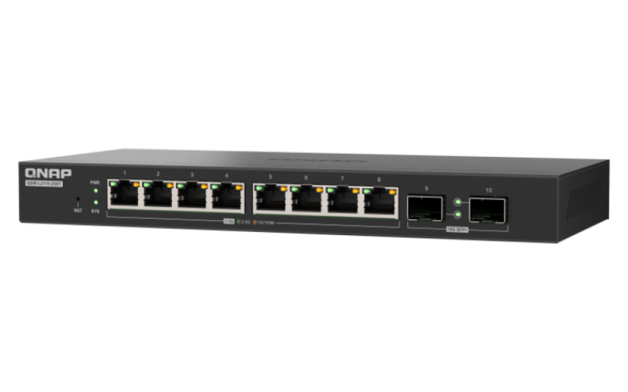 QNAP switch QSW-L2110-10T (8x 2, 5GbE port, 2x 10GbE port, Lite Managed) 