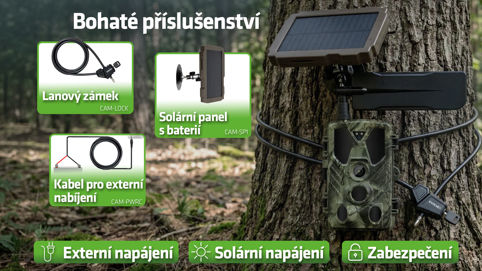 EVOLVEO StrongVision LTE POWER, fotopasca & bezp. kamera, 4G LTE, cloud/ e-mail, 3x21700 batéria 