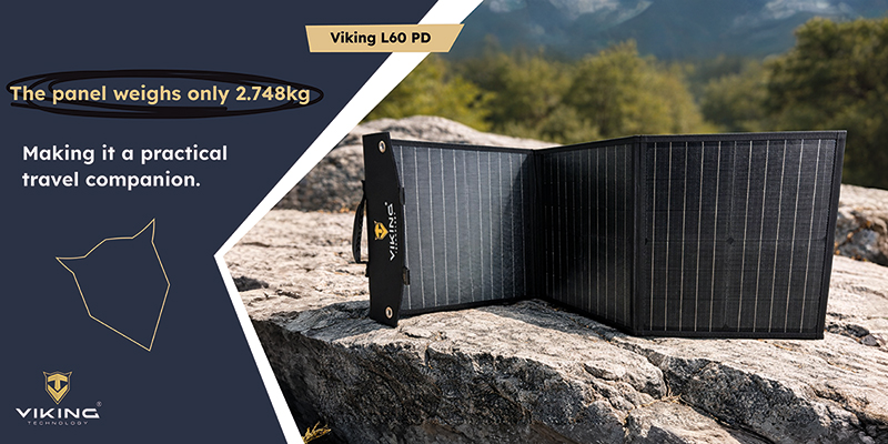 Solárny panel Viking L60 PD/ 60W výkon/ USB-A QC/ USB-C PD/  