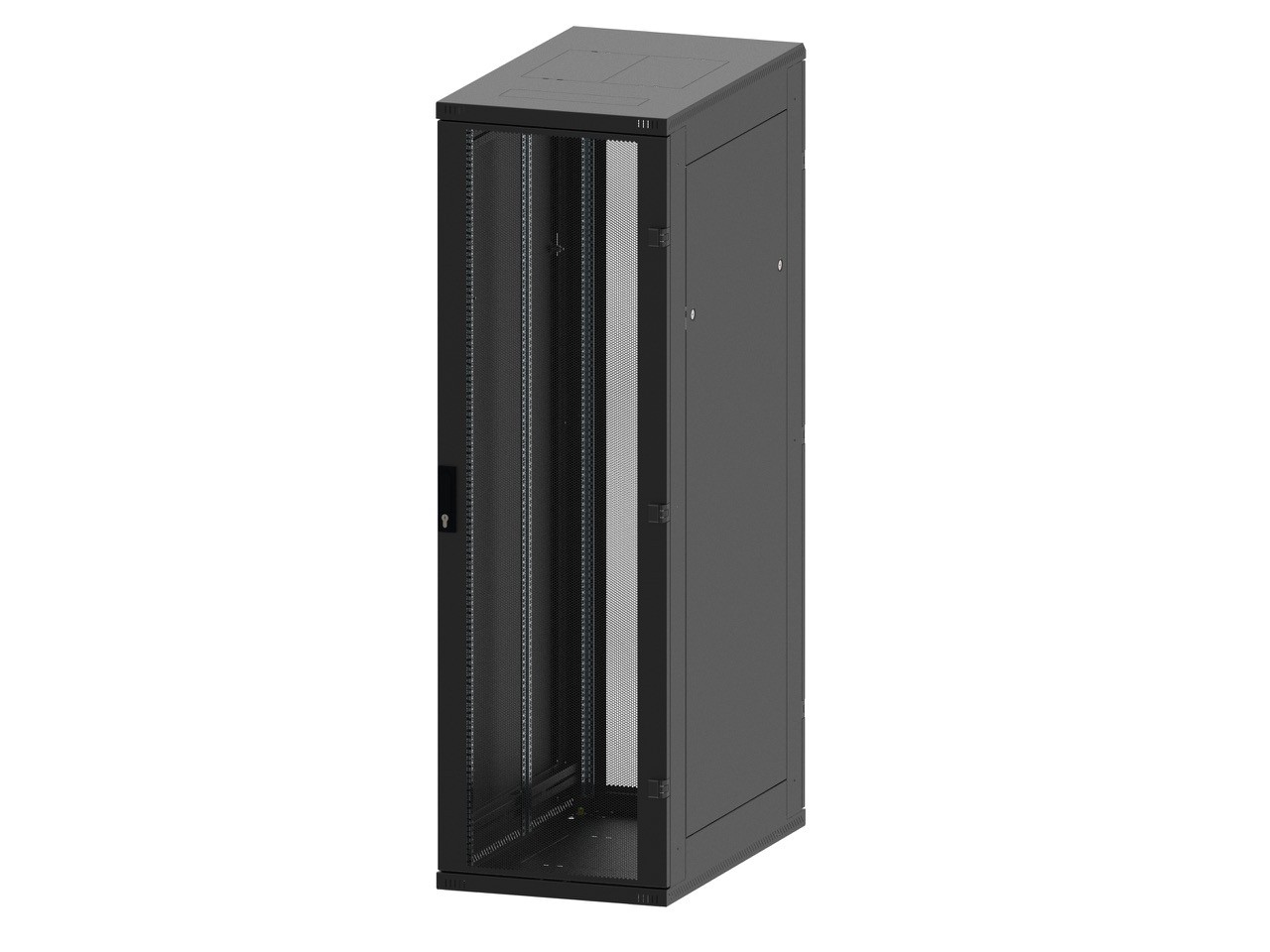 Stojanový rack 42U (š) 600x (h) 1000, pred.i zad. perforované dvere čierny 