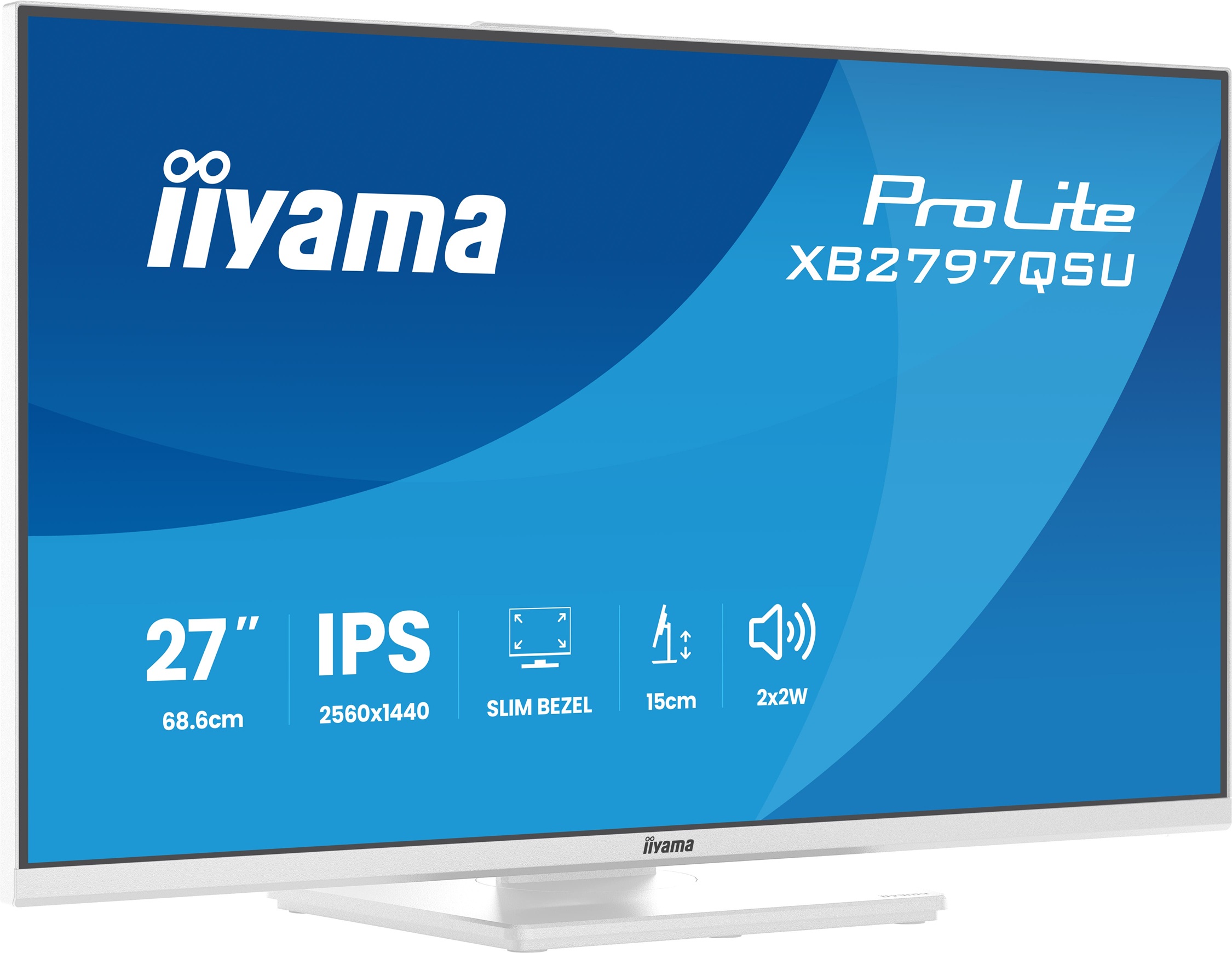 iiyama ProLite/ XB2797QSU-W1/ 27"/ IPS/ QHD/ 75Hz/ 1ms/ Biela/ 5R 